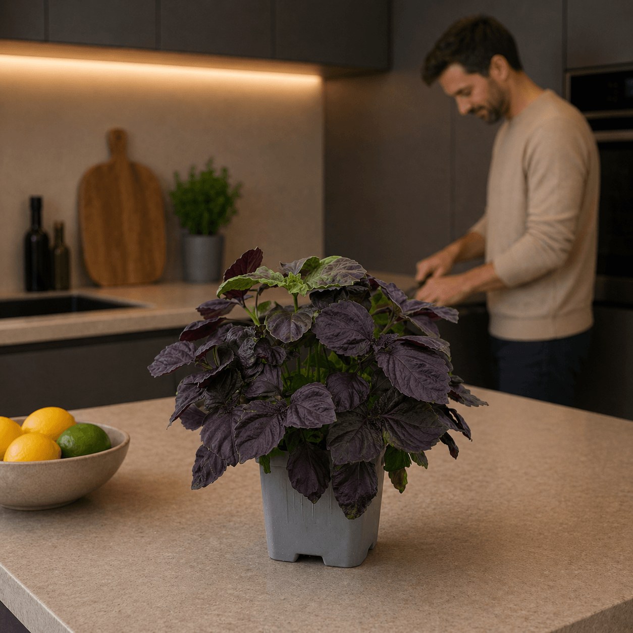 Perila (Shiso listy) v květináči